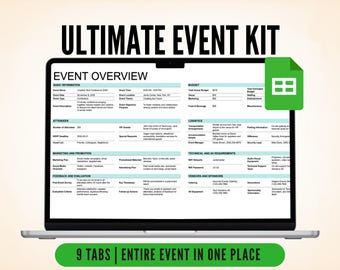 Event Planning Google Sheets Template | Budget, Guest List, Checklist (Digital Download)