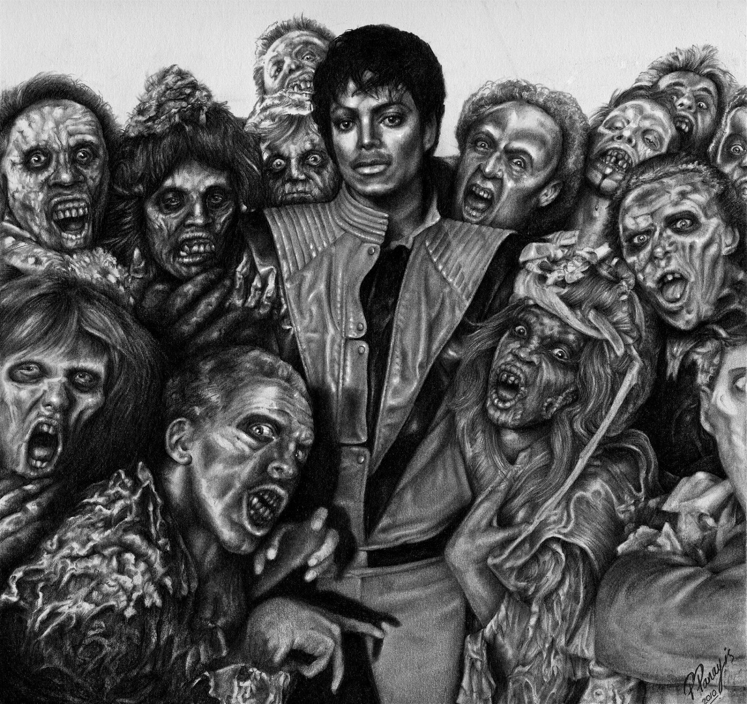 Michael Jackson Thriller Zombies Pencil Drawn A3 Size Etsy