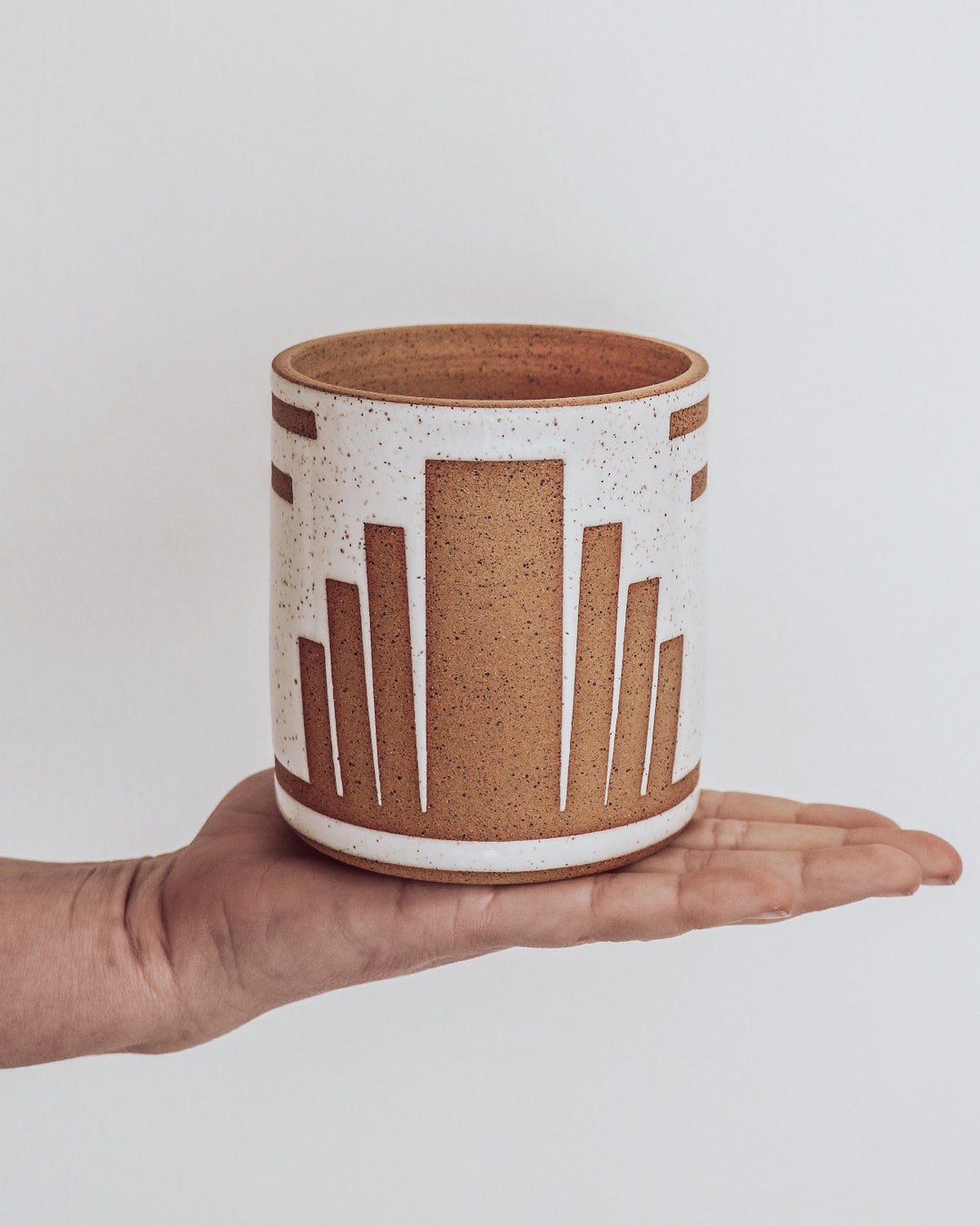 Deco Planter Wheel Thrown Pottery Art Deco Planter - Etsy