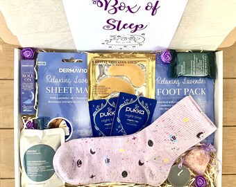 Box of Sleep- Anxiety Relief Sleep pamper box, Recovery Get Well Soon Gift - Thinking of you Gift Set - Box for Strength - Gift for Her