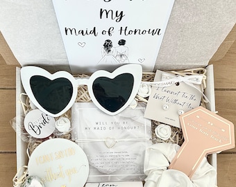 Regalo para la dama de honor, Regalo para proponerle matrimonio a la dama de honor, Regalo para la pregunta "¿Quieres ser mi dama de honor?", Caja de regalo para la dama de honor