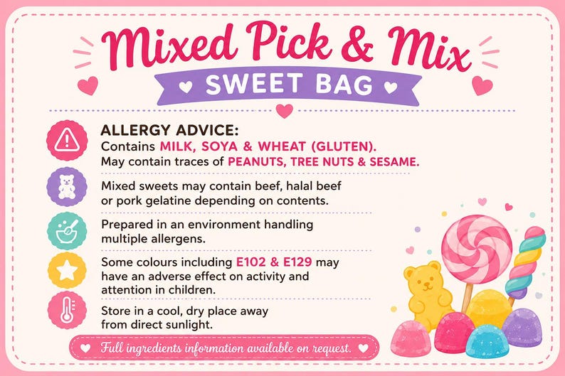 Pre filled Kids Party Sweet Bags Personalised Childrens Birthday Party Kids Party Bag Fillers Party Favours Custom Sweet Pouches Party Gift Bild 13