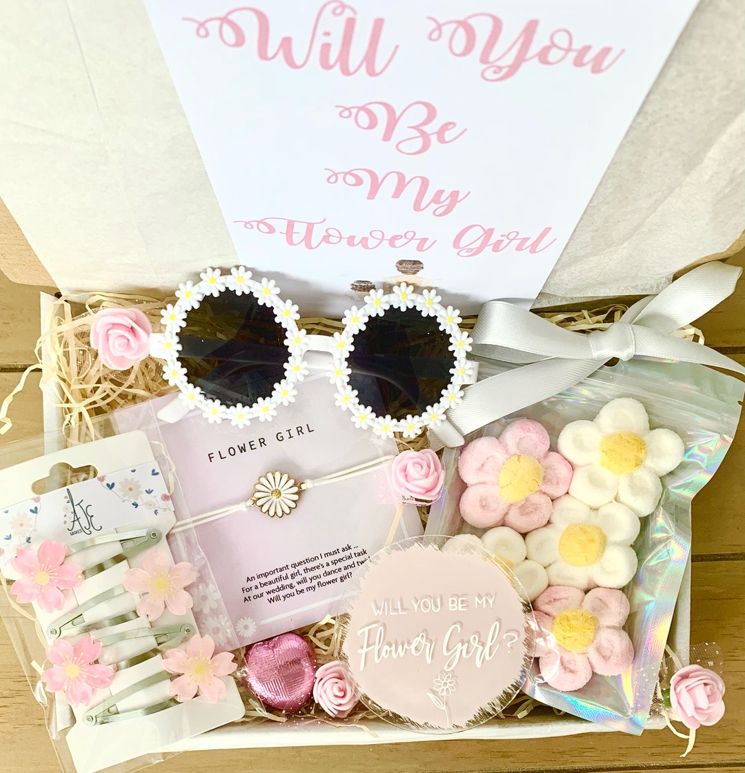 Tickle & Main Flower Girl Gift Set, Flower Girl Proposal, Book With Floral Crown Headband Headpiece In Floral Gift Box