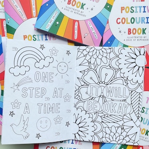 Positive colouring book Gift Box , mindfulness Gift , mental health , colouring, relax, positive, quotes Bild 2