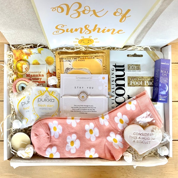 Box of Sunshine -Ladies Gift Box- Birthday Hamper, Pamper Box, Spa Gift Box, Care package for her, Birthday gifts, Gift for Her