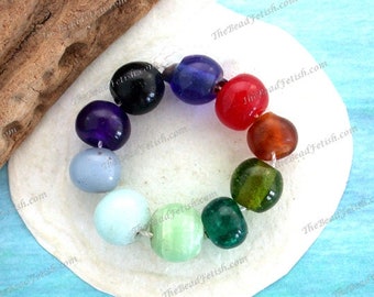 10 ~ Antique Peking Glass Beads, Antique Chinese Glass Beads, Vintage Hand Wound Lampwork Glass Beads, Vintage Peking Glass Beads  VB-229-24