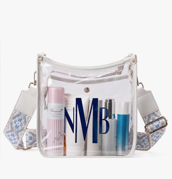 Personalized Clear Stadium Bag off White Lining With Two Strap Options Etsy