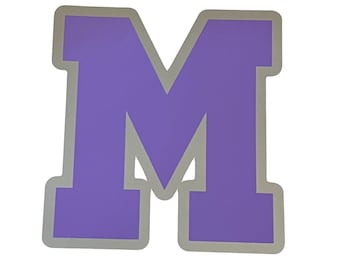 Bubble Varsity Letter Vinyl Decal in Two Colors