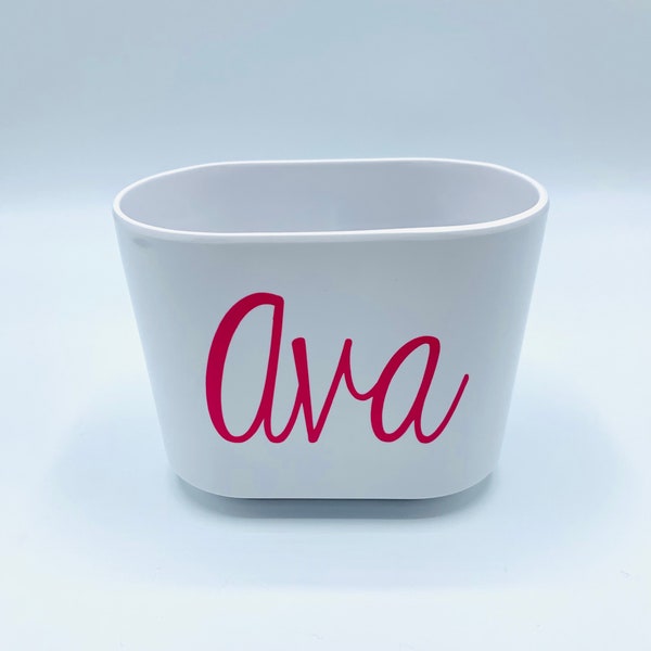 Personalized White Toothbrush and Toothpaste Holder