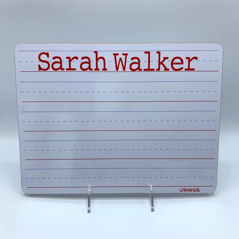 Personalized Line Dry Erase Board with Blank Dry Erase Back Etsy