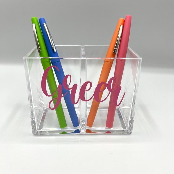 Personalized Acrylic Two Section Desk Organizer