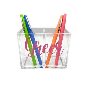 Personalized Acrylic Two Section Desk Organizer