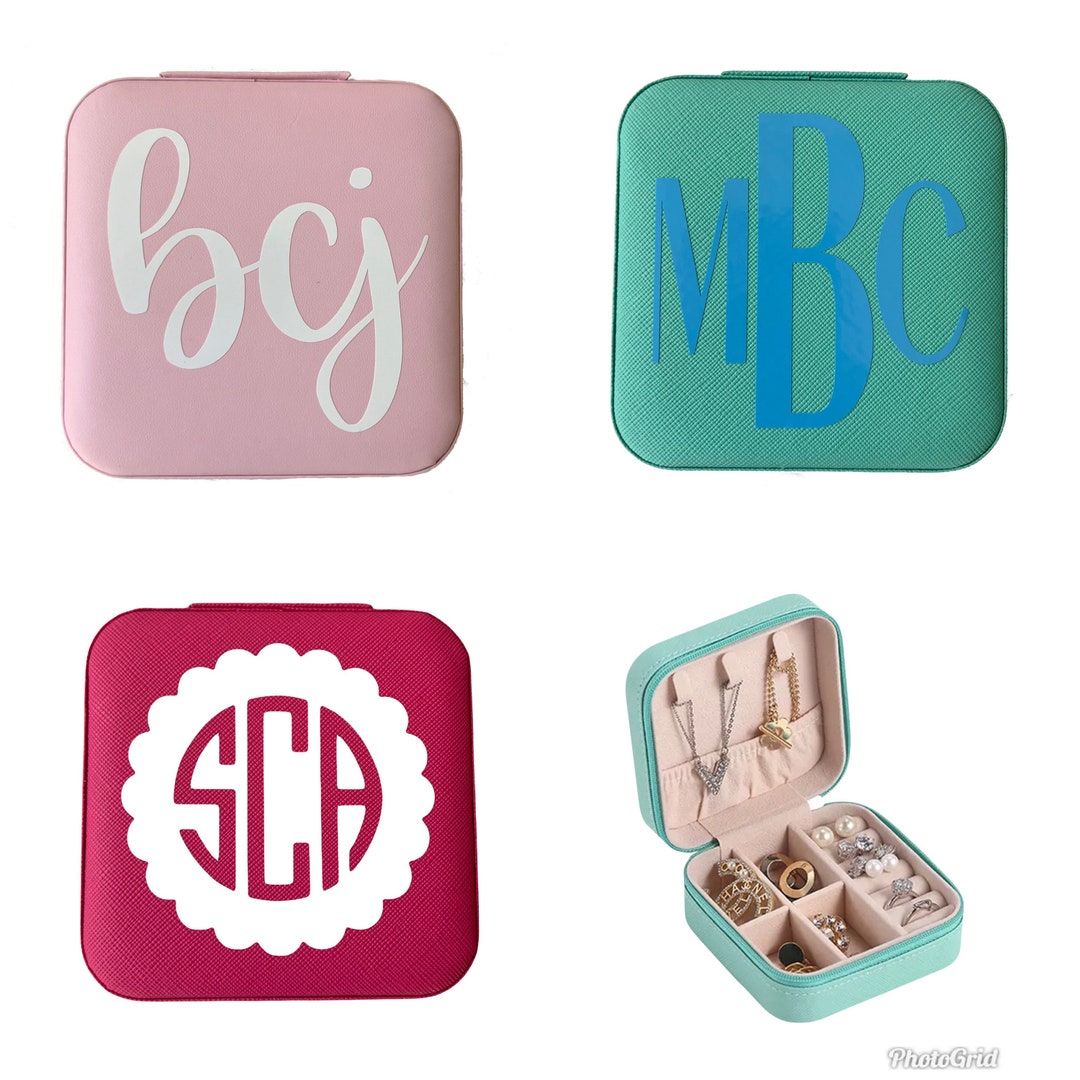 Personalized Travel Jewelry Box round and Square Available Etsy