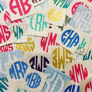 Vinyl Circle Monogram Decal image 2