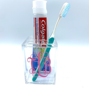 Acrylic Toothbrush and Toothpaste Holder