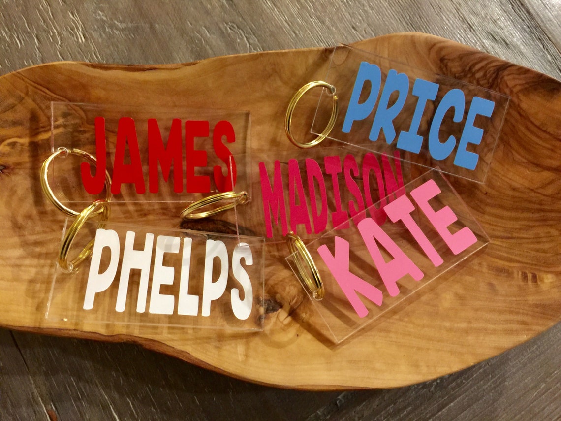 Personalized Rectangular Keychain - Etsy