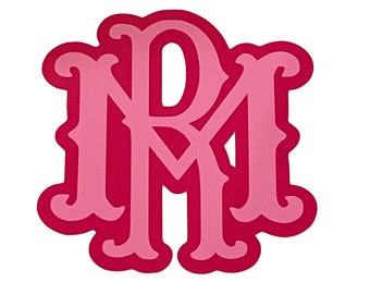 Bubble Interlocking Monogram Vinyl Decal in Two Colors