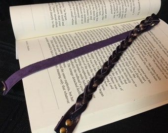 Braided Leather Bookmarks, braided leather book ribbons, leather bookmark, bookmarks, book lover's gift, reader's gift, braided bookmark