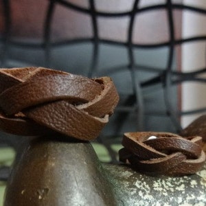Leather rings, set of 2 Braided Leather rings,braided leather bands, braided bands, braided unisex rings, braid ring, men's rings bild 7