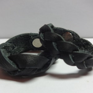 Leather rings, set of 2 Braided Leather rings,braided leather bands, braided bands, braided unisex rings, braid ring, men's rings bild 6