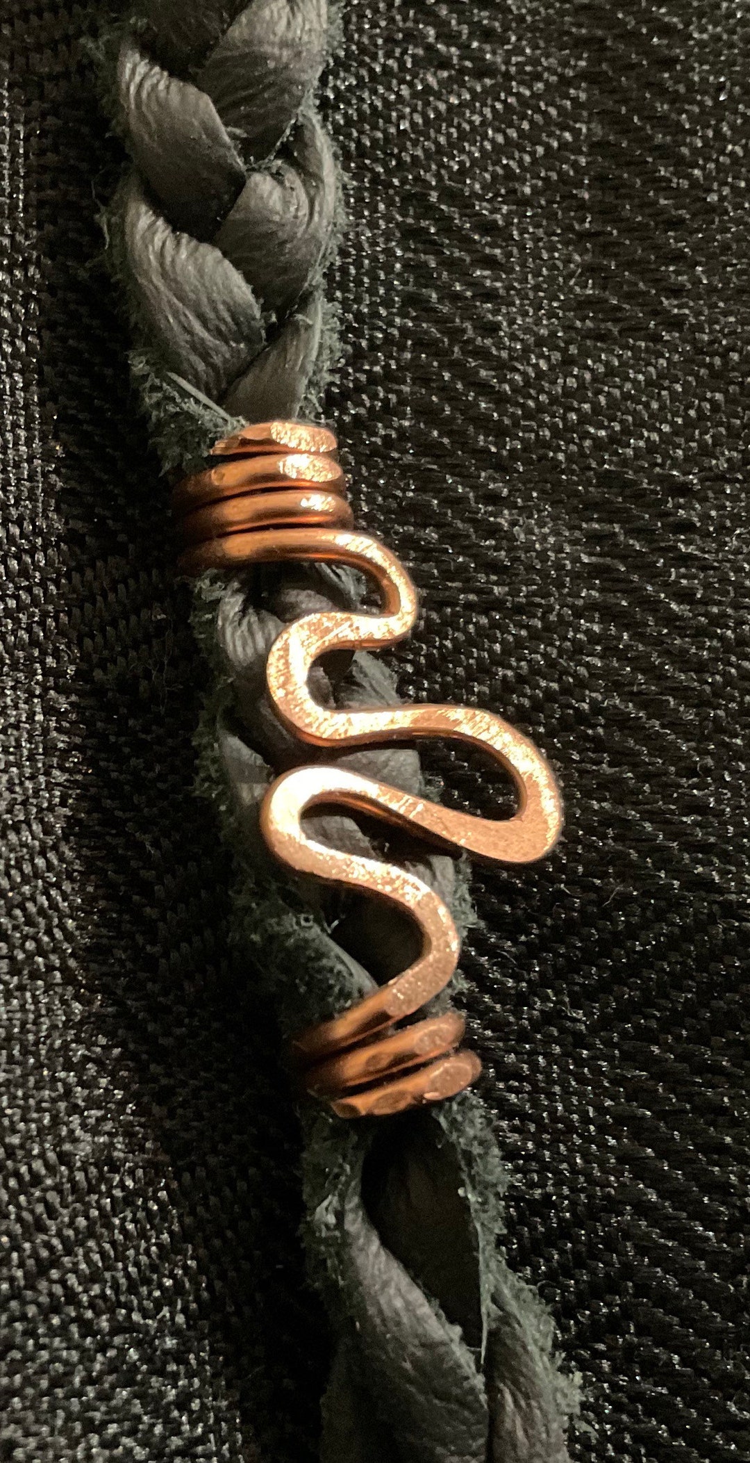 Squished Copper Wiggle, Loc Jewelry, Copper Dreadlock Jewelry, Copper Hair Jewelry, Copper Hair