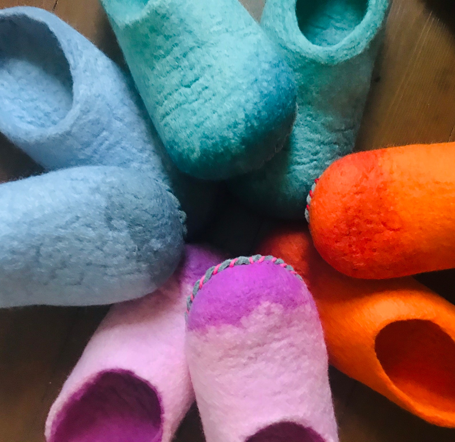 Felt wool slippers wool slippers womens house shoes womens Etsy