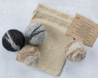 Wolle Trockner Kugeln, Wäschetrockner Kugeln, gefilzte Trockner Kugeln, Natur Trockner Kugeln, Bio Trockner Kugeln