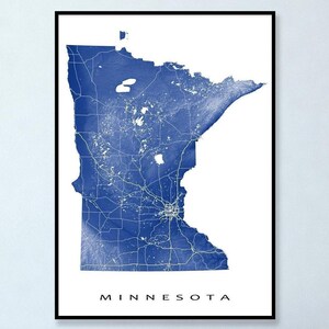 Minnesota Map Poster, Minnesota State Art Print, USA, Minneapolis, Minnesota Wall Art