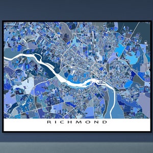 Richmond Map Print, Richmond VA Print, Richmond Virginia, Wall Art Poster, City Street Maps Decor, Travel Gift