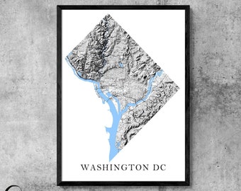Washington DC Map Print, DC Print, Washington DC Poster, Black and White Art Prints, District of Columbia City Maps