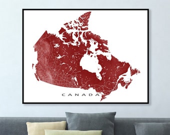 Canada Map, Canada Print, Canadian Art, Canada Poster, Wall Map of Canada