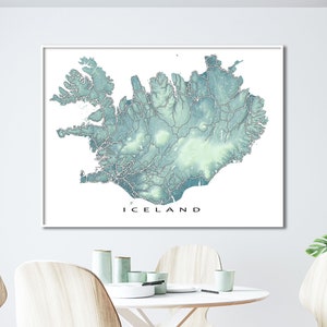 Iceland Map Wall Art Prints, Reykjavik, Travel Map Print, Icelandic Decor, Souvenir Poster image 3