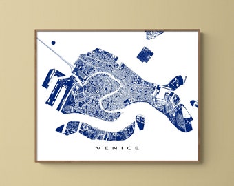 Venice Print and Venice Map Poster, Venice Italy Map Print, Venice Print City Street Maps, Venezia, Venice Souvenir