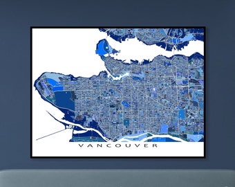 Vancouver Maps and Vancouver Map Print for Vancouver Wall Art Poster and Vancouver Canada City Map Gifts