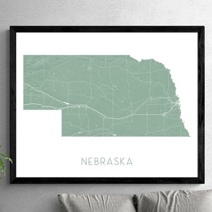 Nebraska Kunstdrucke, NE Karten, kundenspezifisches 3D-topographisches Gelände Nebraska State Wandkunst Karte Druckplakat, Omaha Lincoln
