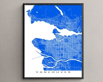 Vancouver Maps and Vancouver Poster for Vancouver Map Prints and Vancouver Canada City Map Street Art Print and Travel Gifts