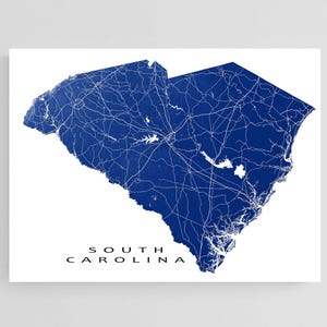South Carolina Map Prints and South Carolina Print SC Maps for South Carolina Gifts and South Carolina Wall Art Poster