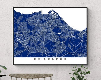 Edinburgh Map Print and Edinburgh Art Print for Edinburgh City Street Maps and Scotland Gifts