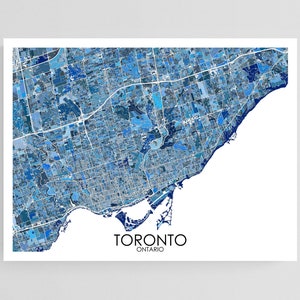 Toronto City Map Print: Personalized Blue Wall Art Poster