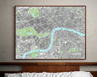 London Map Print and London Wall Art Prints, London City Map Poster, London England, UK, City Street Maps Travel Gifts