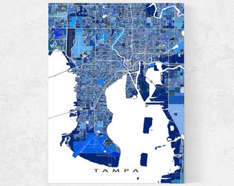 Tampa Bay Map Etsy