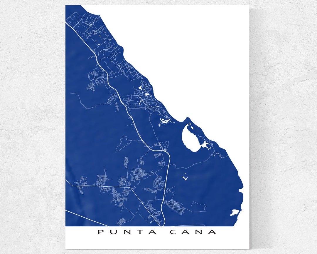 Punta Cana Map of Punta Cana Dominican Republic Art Print for - Etsy