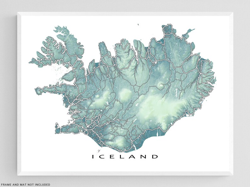 Iceland map print by Maps As Art.