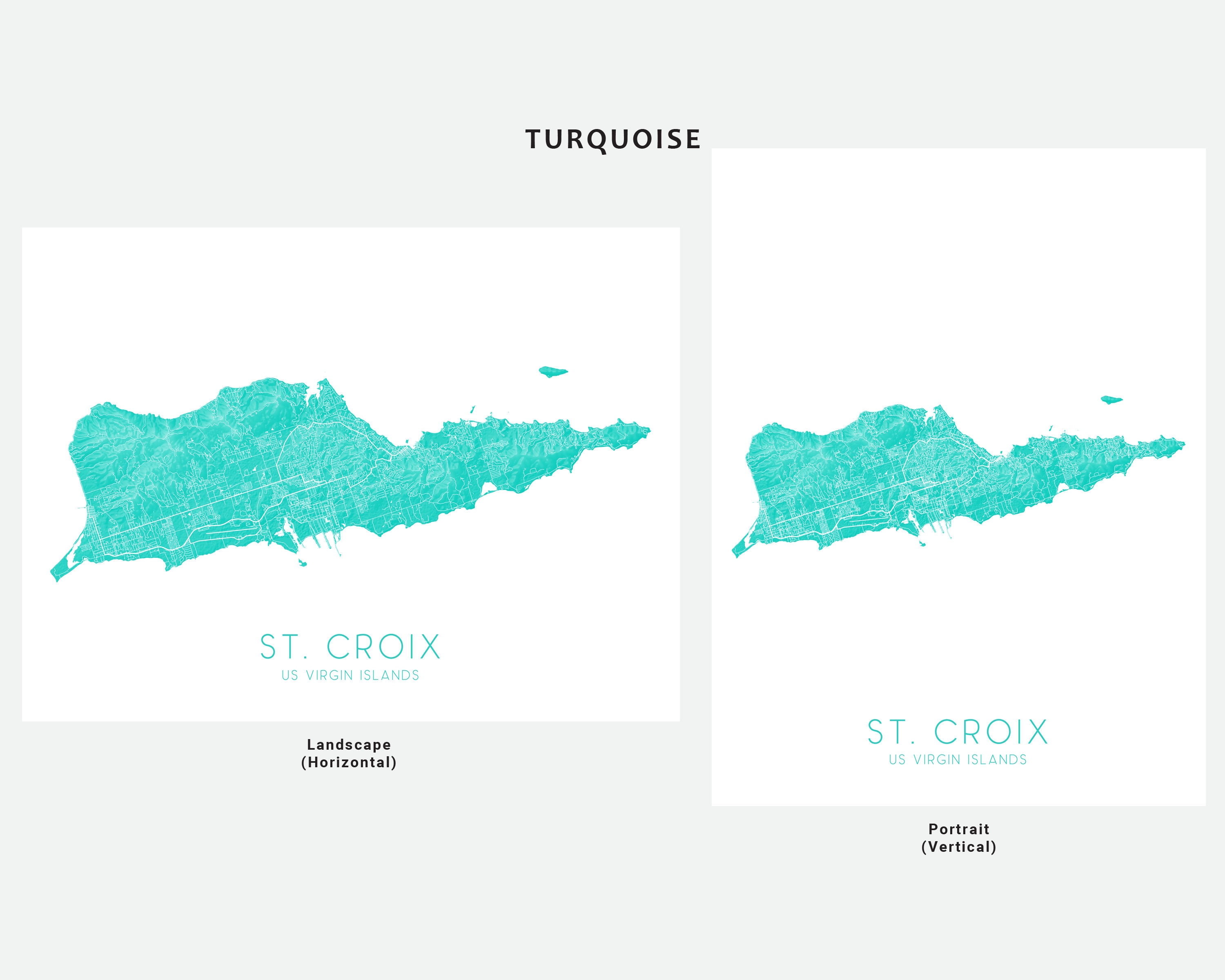 St Croix Map Print and St Croix USVI Map Poster for St Croix Etsy Canada