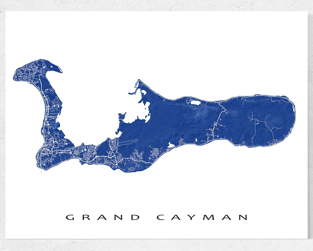 Grand Cayman Map Print Cayman Islands Map Prints Grand - Etsy
