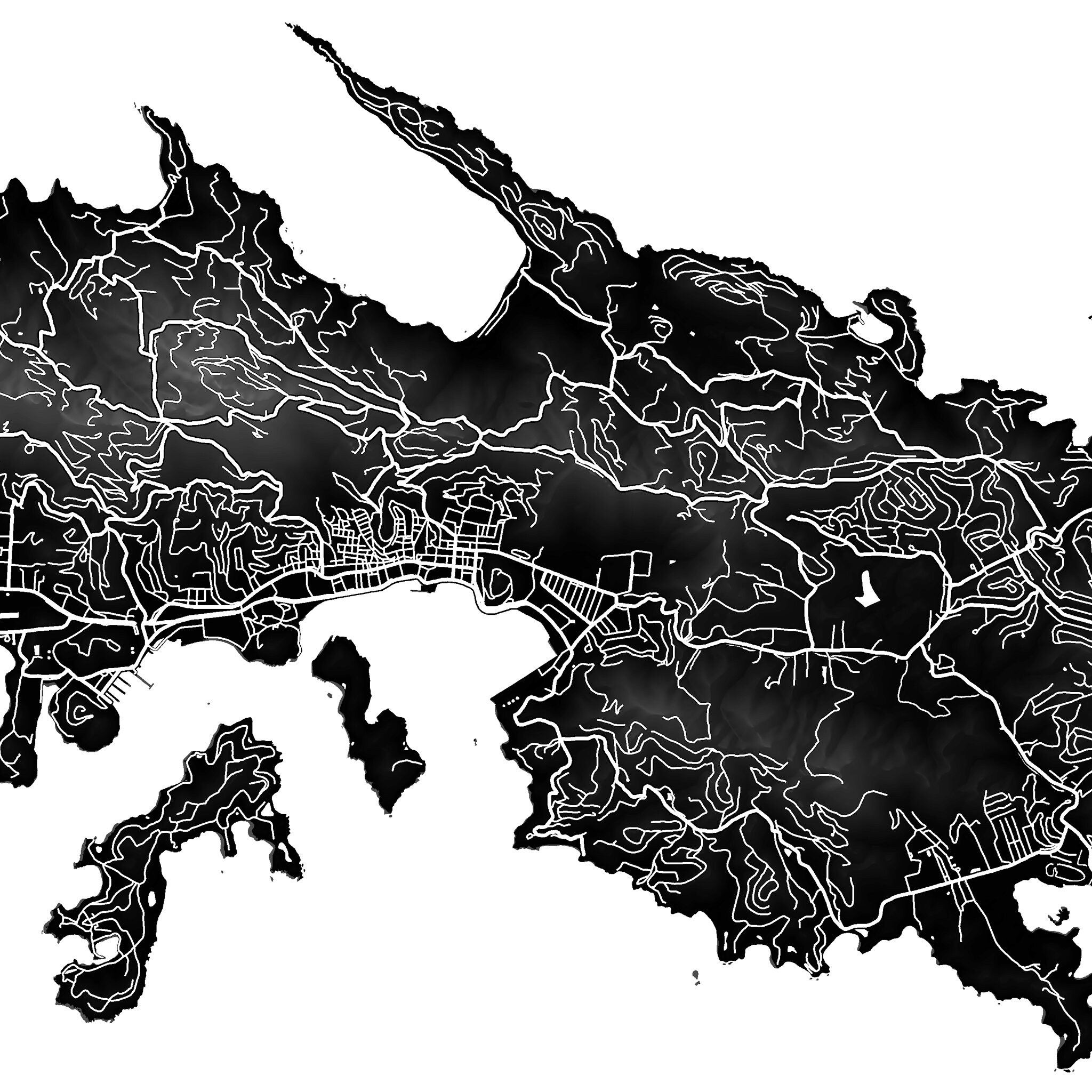 St Thomas Map Print US Virgin Islands Caribbean Island Art | Etsy