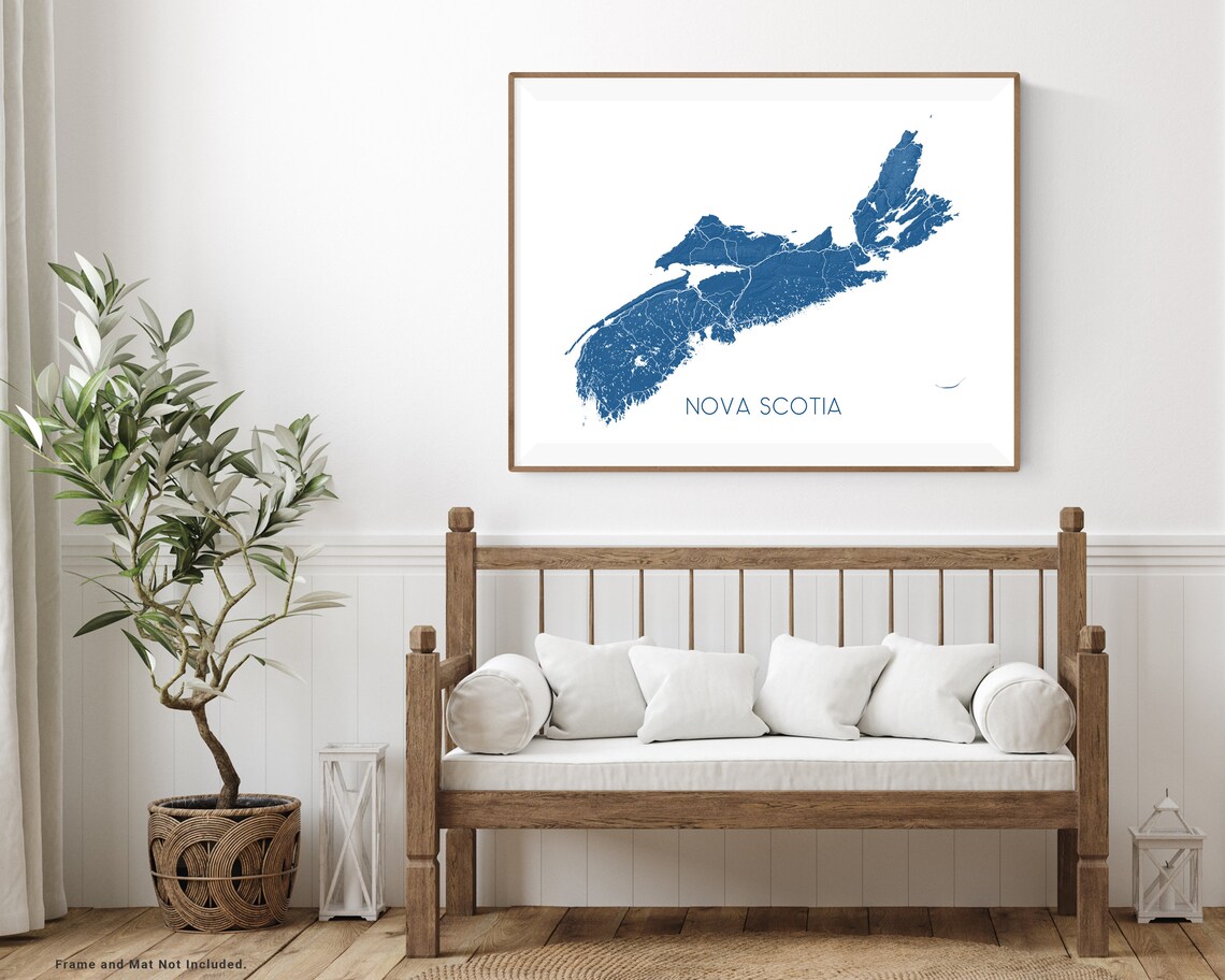 Nova Scotia Map of Nova Scotia Print Nova Scotia Art Prints Etsy Canada