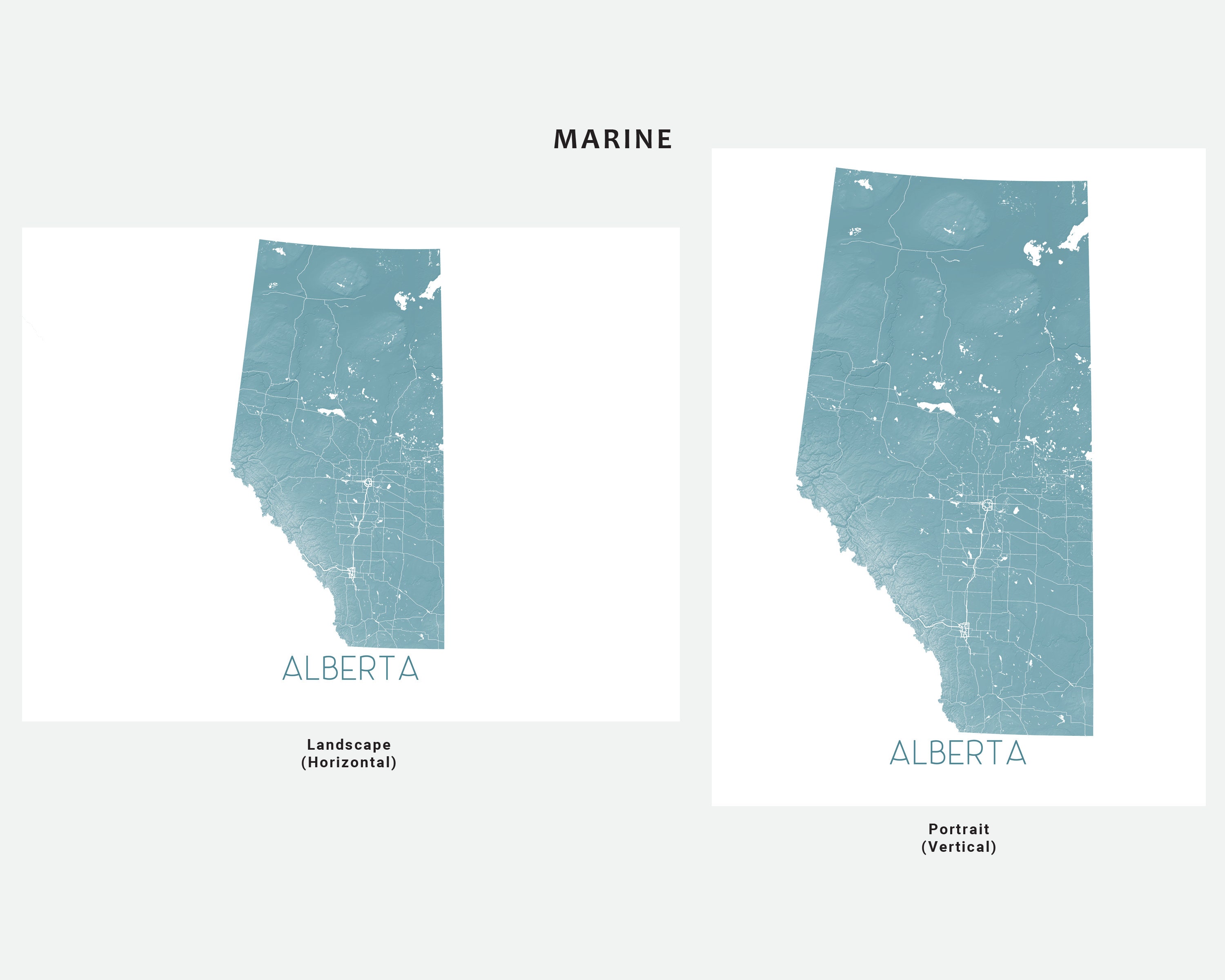 Alberta Topographic Map Print, Province Wall Art Poster - Etsy Australia