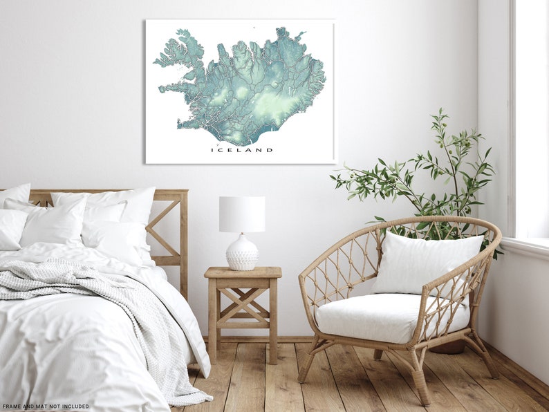 Iceland map print by Maps As Art.