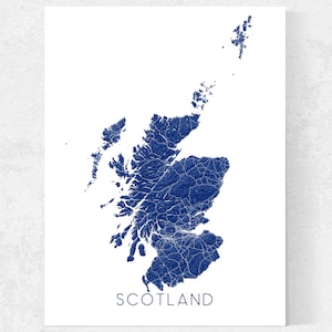 Affiche imprimée d'art mural, carte de l'Écosse, paysage topographique, cartes des pays écossais, Glasgow, Édimbourg, île de Skye, îles Shetland